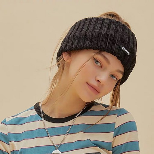 하와이안서프 심플 골지 와이드 니트 헤어밴드  남여공용 보온 스키 런닝 스포츠 겨울머리띠