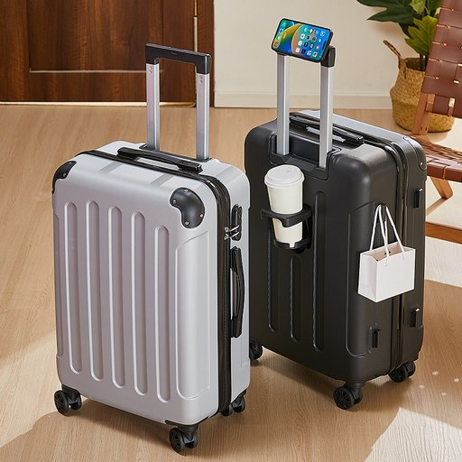 경량 기내용 캐리어 20인치 24인치 28인치 14인치 360도 조용한 바퀴 다기능 대용량 여행용가방 컵홀더, 핸드폰 스탠드, 손잡이