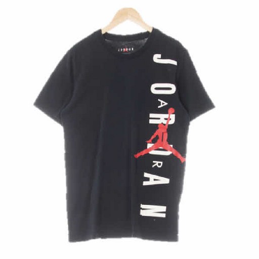 9999 조던블랙 프린팅 면 빅세로로고반팔티 S