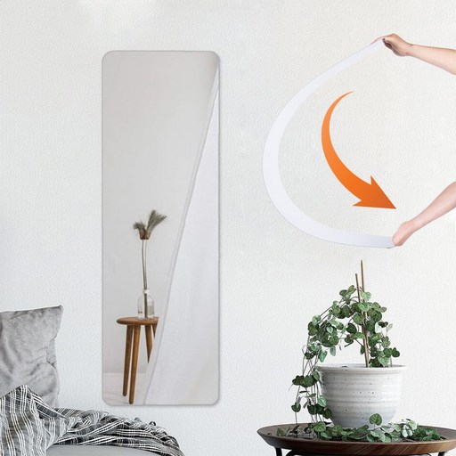 아미성 부착형 아크릴 전신거울, 직사각라운드코너, 투명