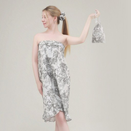 로로얼로이 여성 샤워가운 골프가운 에뜨블랑 목욕가운 호텔 로브 탑가운, 1개, 그레이