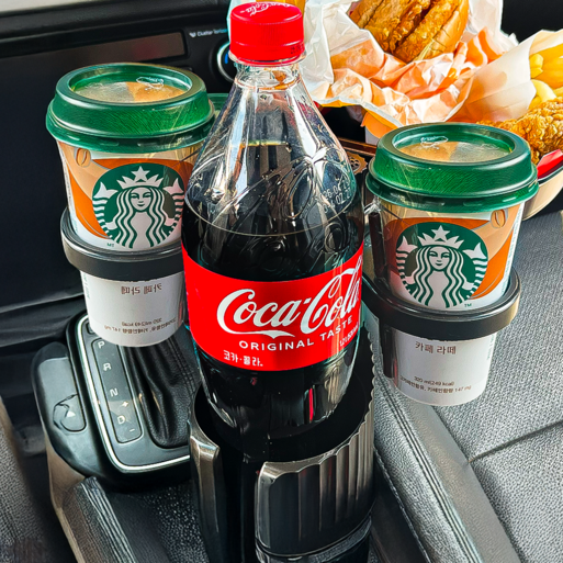 필모어 360도 회전 차량용 컵홀더 트레이 4in1, 4in1 x 블랙, 1개