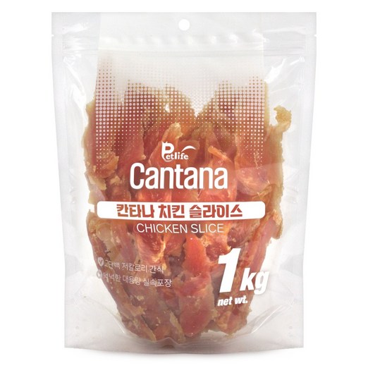 칸타나 치킨 대용량강아지간식, 1개, 1kg, 치킨슬라이스치킨바