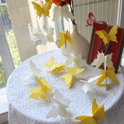 도르 페이퍼 나비 봄 모빌 가랜드 3m 파티 장식 세트