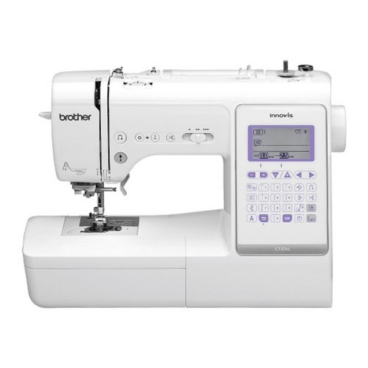 부라더미싱 C150VL 재봉틀 이노비스 가정용 전자 미싱 브라더 와이드테이블 증정, 화이트퍼플, 부라더미싱 C150VL