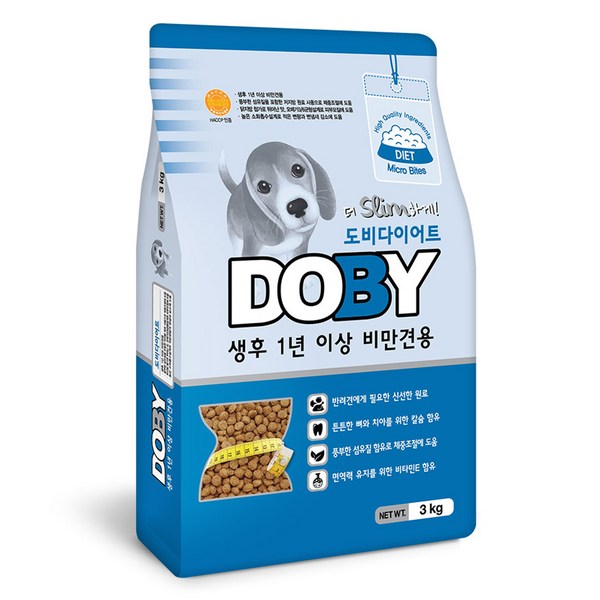 인터펫코리아 도비 어덜트 강아지 다이어트 건식사료, 곡물, 3kg, 1개 솔직 후기 | 실사용자 리뷰 분석 - 대표 이미지