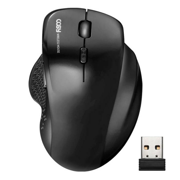 코시 세미 버티컬 무선 마우스 M3469WL, M3469WL, 블랙
