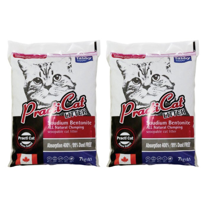 테비토퍼 프락티켓 벤토나이트, 7kg, 2개, 장미향