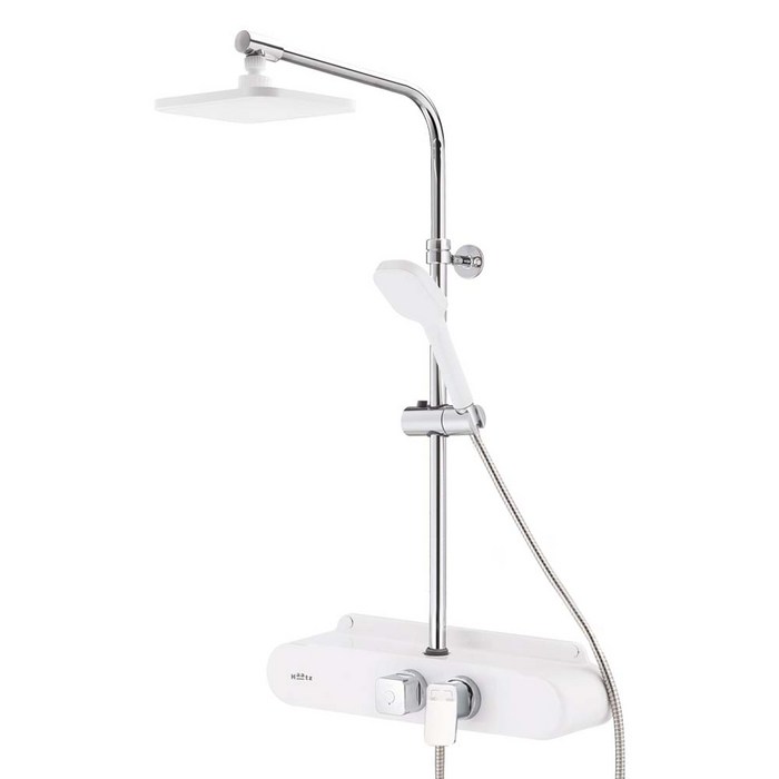 Haatz 하츠바스 뉴오발 선반형 해바라기 샤워기 화이트 RSFCN231PW, 1개