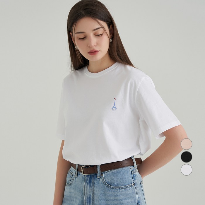 ELLE PARIS 에펠 프린트 반팔 티셔츠 ELLE PARIS 에펠 프린트 반팔 티셔츠