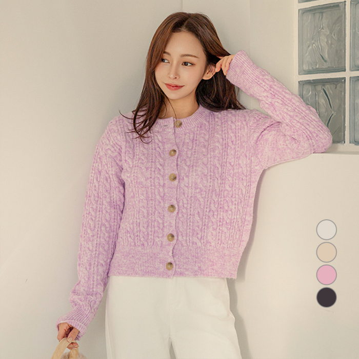 부루앤쥬디 여성용 G 믹스 라운드 꽈배기 가디건 OQLCD506A 부루앤쥬디 여성용 G 믹스 라운드 꽈배기 가디건 OQLCD506A