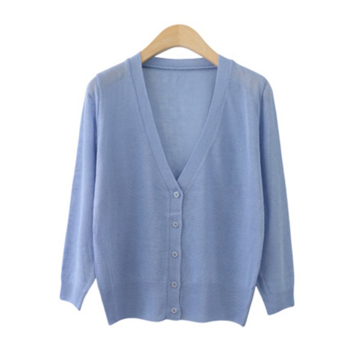 제니트 여성용 모븐 7부 브이넥 가디건 G990