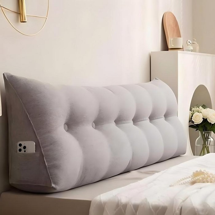 JoySmile 피너츠 등받이 쿠션 바른자세 허리 등쿠션 침대 거실 쇼파 받침대 쿠션, 그레이
