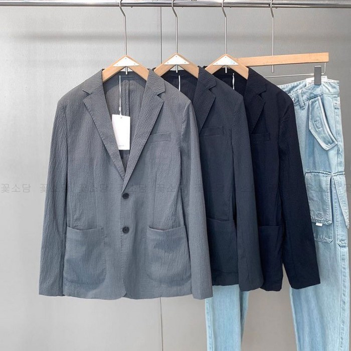 꽃소담 남자 봄 여름 린넨 콤비 자켓 투버튼 남성 데일리 블레이저 세미 캐주얼 정장 마 마이 HXY26A33