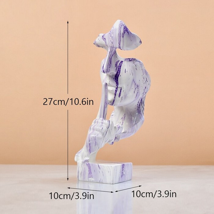 인테리어 오브제 NORTHEU레진 사일런스 골드 마스크 동상 27cm 데스크탑 액세서리