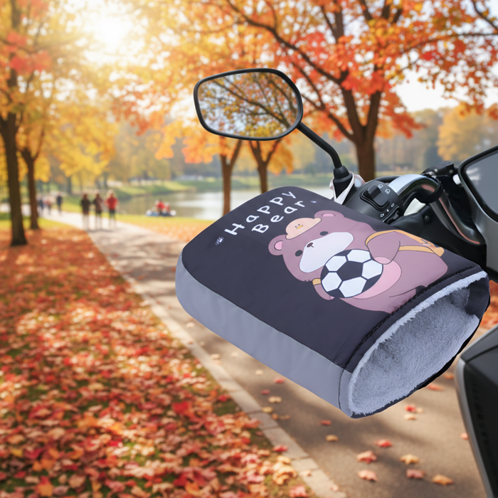 홈엔모어 전기 자전거 방한 토시 글러브 장갑, 학교가방곰