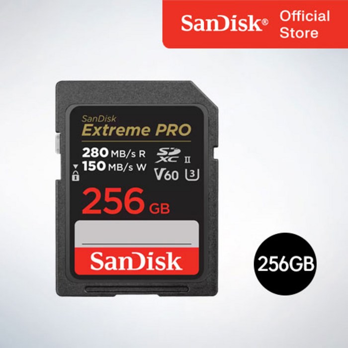 샌디스크 Extreme Pro 익스트림 프로 SDXC UHS-2 SD메모리카드 UHS-II V60 SDXEP 256GB