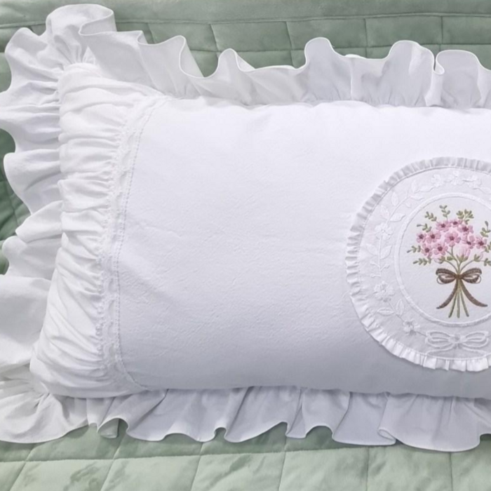 광목면 자수 침대 등쿠션 .허리쿠션 광목면 자수 침대 등쿠션 .허리쿠션
