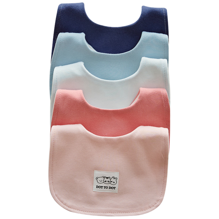 돗투돗 순면 방수 아기 턱받이 5종세트