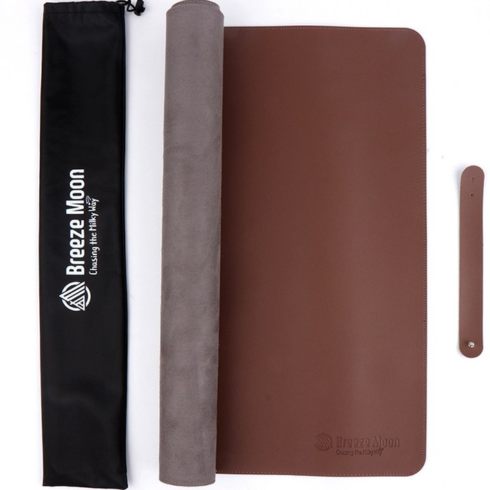 브리즈문 캠핑 가죽 테이블 보호 매트  고정 스트랩  파우치