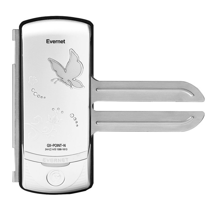 에버넷 커버형 유리문 전용 보조키 손잡이 없음 도어락 GXPOINTN