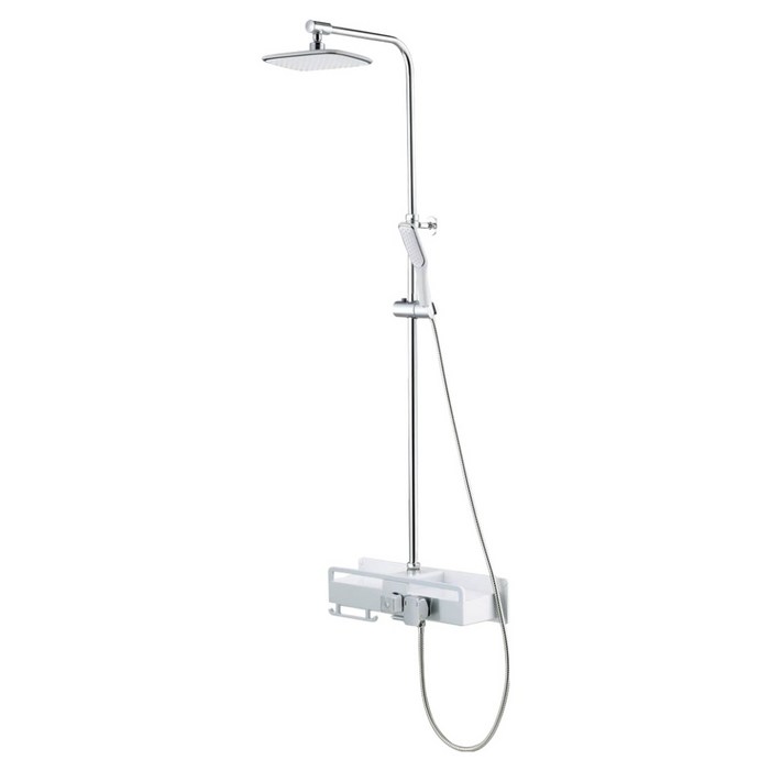 두진 심플 선반형 해바라기 레인샤워 수전 화이트실버 DS5200 방문설치