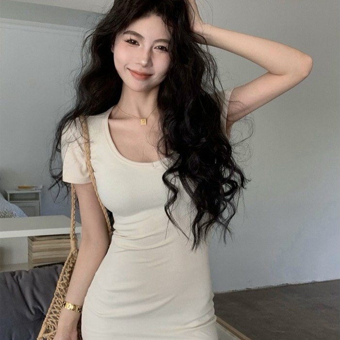 어썸풀 여성용 데비드 슬림 U넥 원피스 A25SMOPS032210