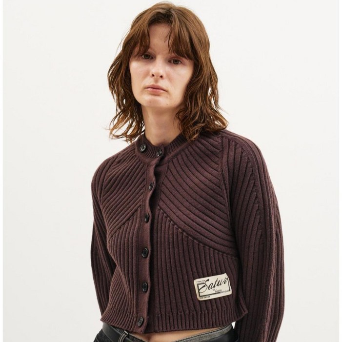 세터 여성용 소프 커브드 니트 가디건 SA233WKT01BR