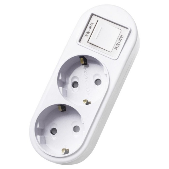 에코파워탭 선 없는 일자형 과부하차단 멀티탭 2구