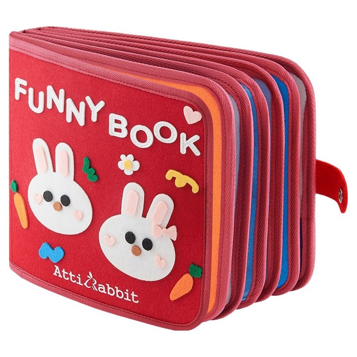 첫 놀이 학습책 마이 퍼니북 헝겁책, 레드, 1개