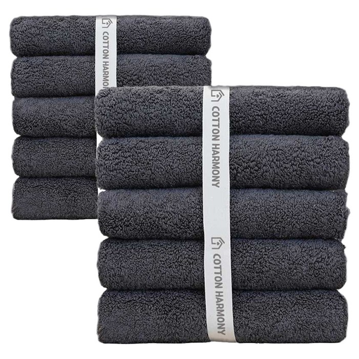 코튼하모니 호텔수건 200g 40수 코마사, 오닉스그레이, 10개