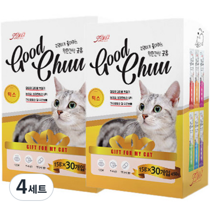 갓펫 굿츄 고양이 간식 15g x 6종 x 5p 세트 갓펫 굿츄 고양이 간식 15g x 6종 x 5p 세트
