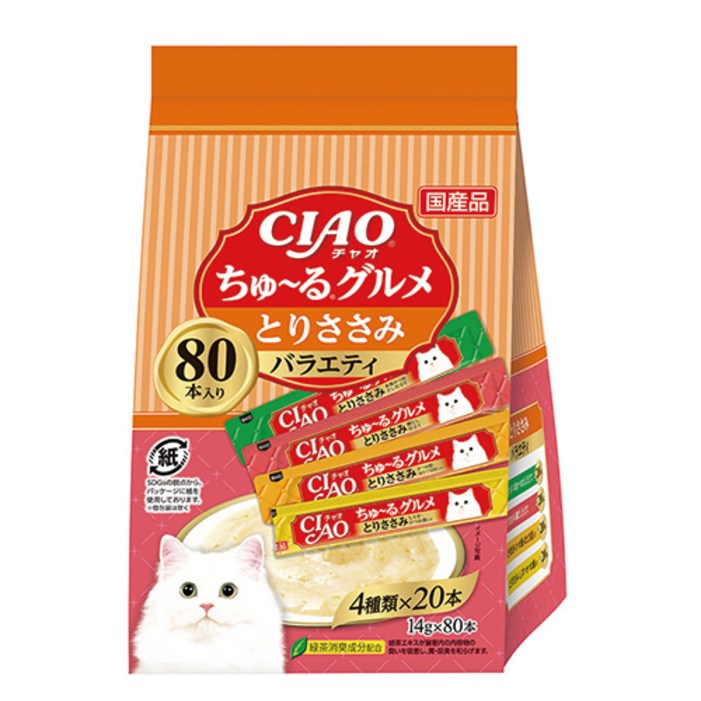 이나바 CIAO 츄르 닭가슴살 버라이어티 80p