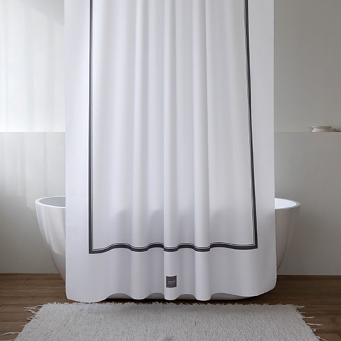 원세븐나인 모던부티크 프레임 패브릭 샤워커튼, 혼합색상, 1개