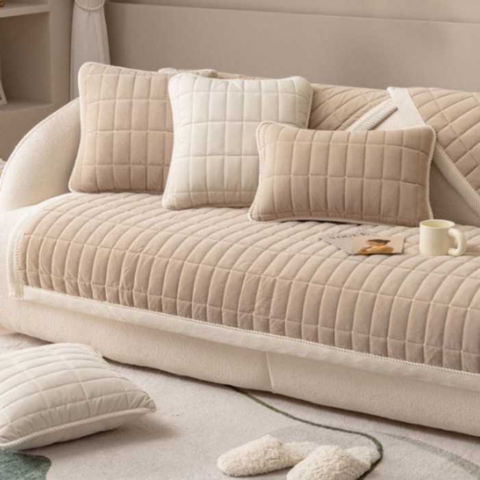 지앤와이 스퀘어 플리스 단색 논슬립 소파패드