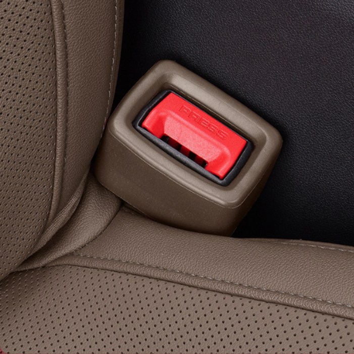 오토크루 자동차 안전벨트 실리콘 버클 커버, 브라운, 4개