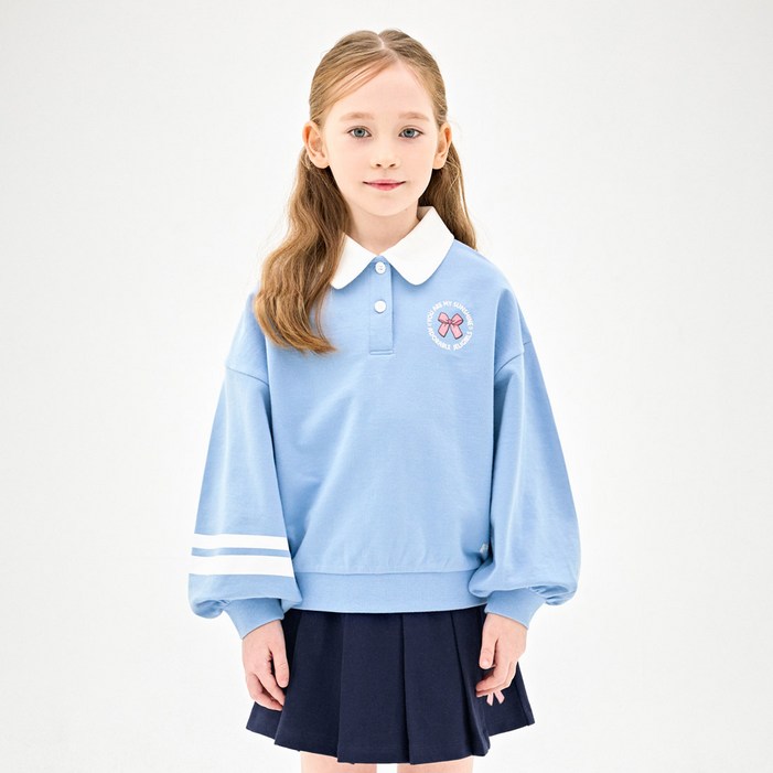 젤리스푼 아동용 트윙클 리본 카라 맨투맨