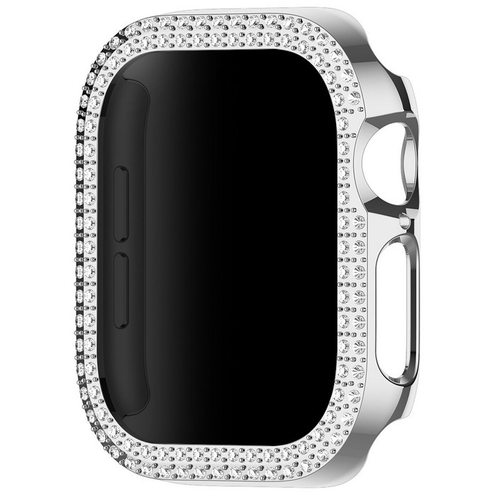 더조은셀러 애플워치 호환 큐빅 샤이닝 프라이버시 사생활 보호 강화유리 케이스