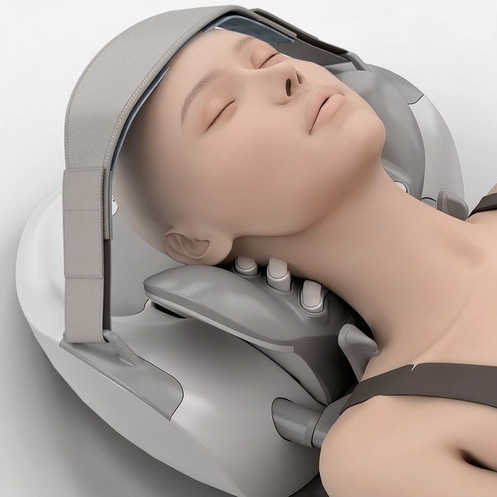 나인닷 넥스파 목 어깨 마사지기 홈케어 경추 일자목 거북목 뒷목 안마기, 화이트, 1개