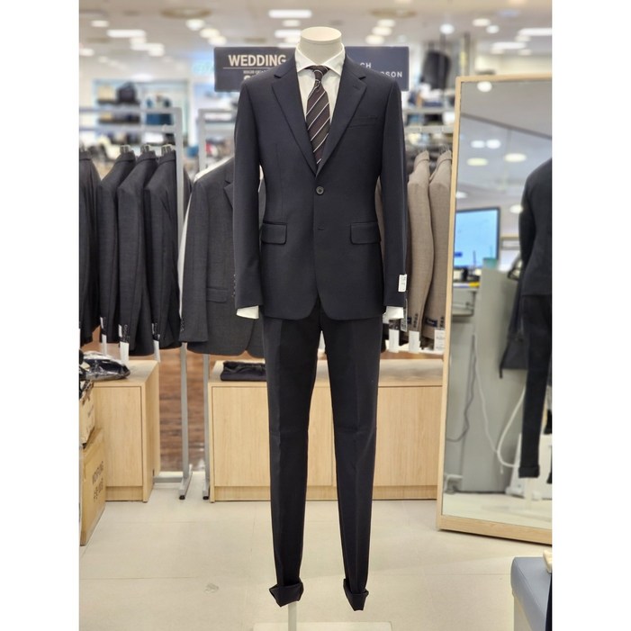 백화점무료배송 킨록 남성 신축성 사계절 다크네이비 정장 면접 스판 경조사 남자수트 결혼식 하객룩 NAIS55