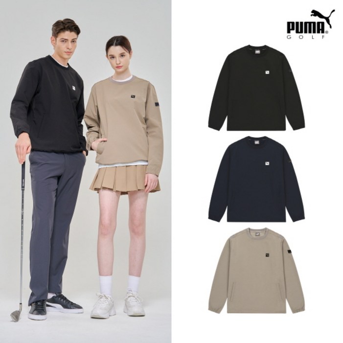 [푸마골프] 기모 우븐 맨투맨 남녀공용 3컬러 택1