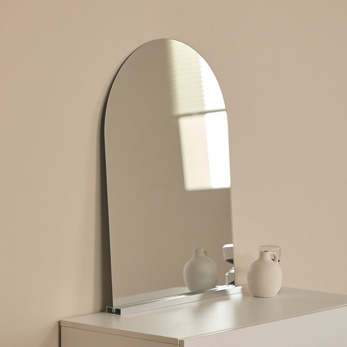 파로마 모모 노프레임 비산방지 아치형 탁상거울 알루미늄 받침 700, 알루미늄 받침 700