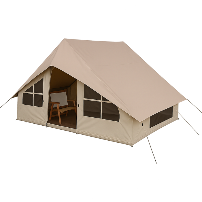 감성 캠핑의 완성 대형 AB형 양문 에어텐트 방수전용커버 기본제공 오픈윈도 사계절용, 15인용, 아이보리방수전용커버