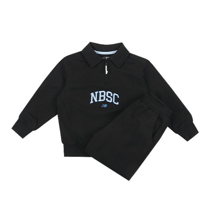 뉴발란스 키즈 절개 포인트 반집업 스웻 셋업 NK9YE3106U