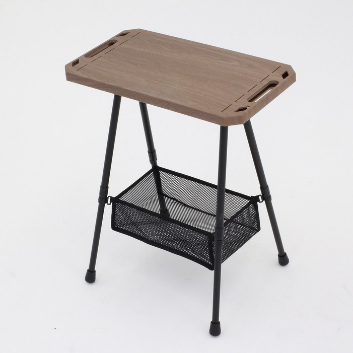 아웃도어 바매니저 캠핑 사이드 테이블 네트망 포함 접이식 피크닉 폴딩 높이조절 보조테이블