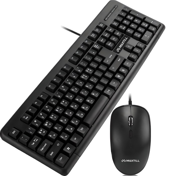 맥스틸 USB 유선 키보드 저소음 마우스 세트