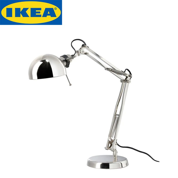 [이케아] 포르소 독서등 니켈 도금 책상무드등 스탠드 스틸등