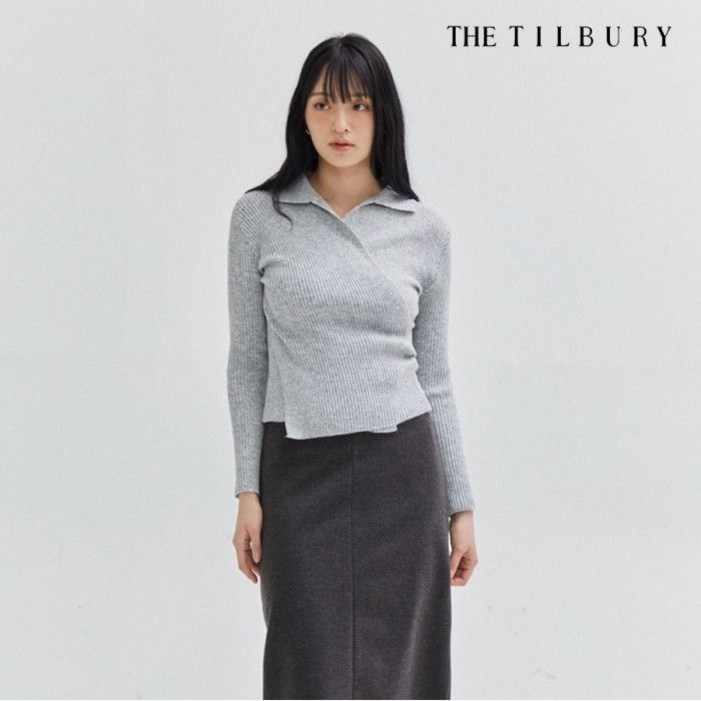 더틸버리 골지 슬릿 칼라 랩 풀오버 니트 TR1N1PO03W 980802