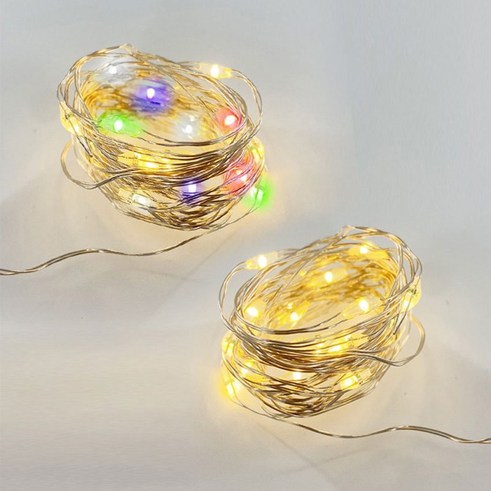 2M LED 와이어 줄조명 크리스마스 무드등  건전지포함