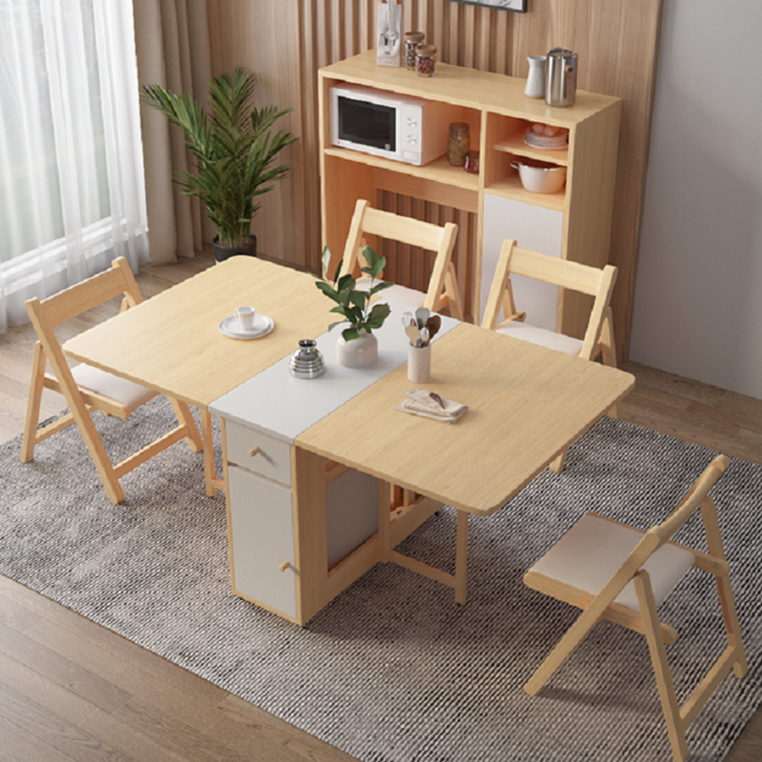 트랑떼 공간활욜 이동식 확장형 접이식 식탁 테이블 식탁 1.2M 의자별도